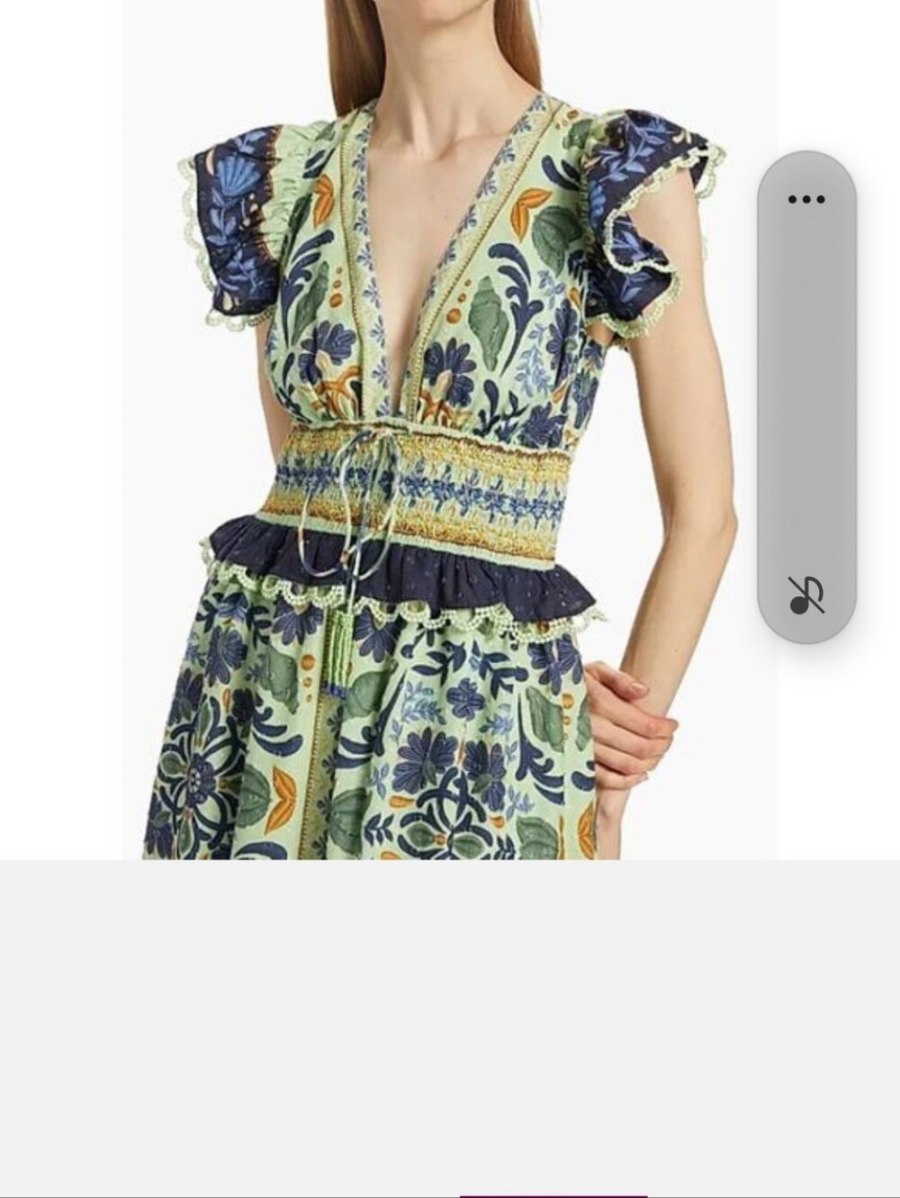 FARM Ocean TAPESTRY Smocked Maxi Dress